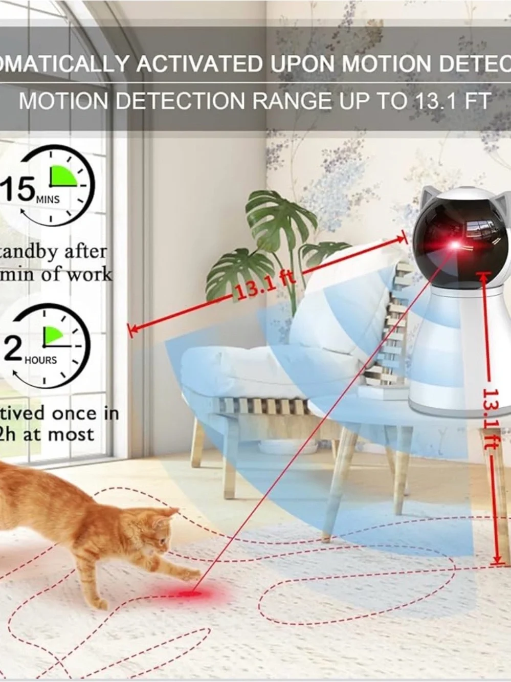 M05 Laser Light Cat Toy - White & Black